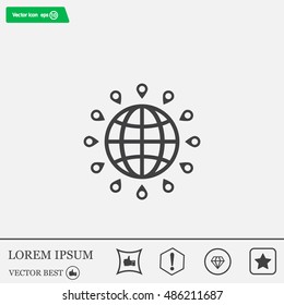 pin on globe icon