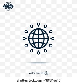 pin on globe icon