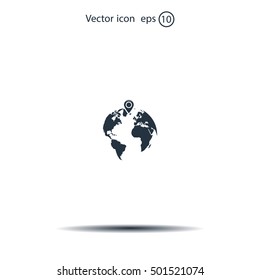 pin on globe icon