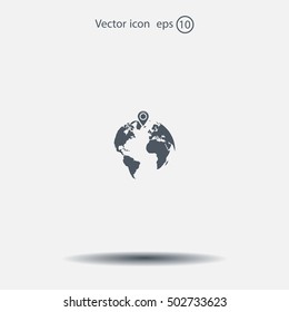 pin on globe icon