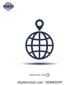 pin on globe icon