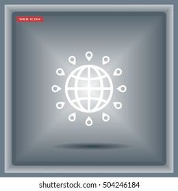 pin on globe icon