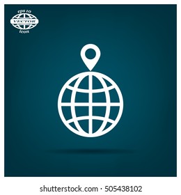 pin on globe icon