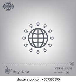 pin on globe icon