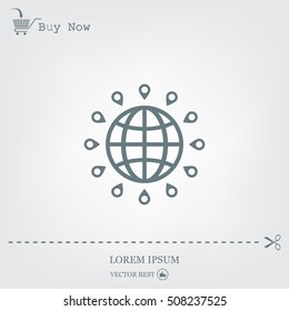 pin on globe icon