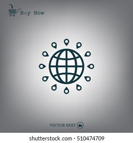 pin on globe icon