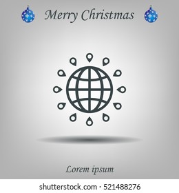 pin on globe icon