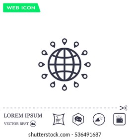 pin on globe icon