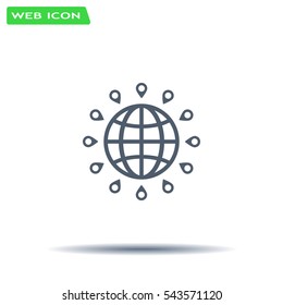 pin on globe icon