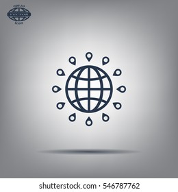 pin on globe icon