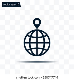 pin on globe icon