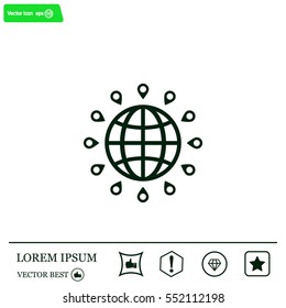 pin on globe icon