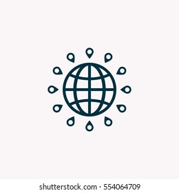 pin on globe icon