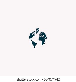 pin on globe icon