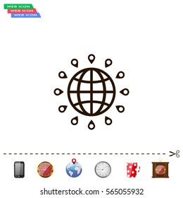 pin on globe icon