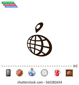 pin on globe icon
