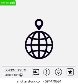 pin on globe icon