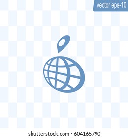 pin on globe icon