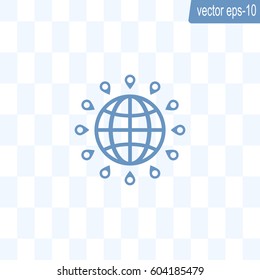 pin on globe icon