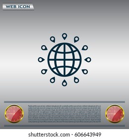 pin on globe icon