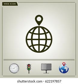 pin on globe icon