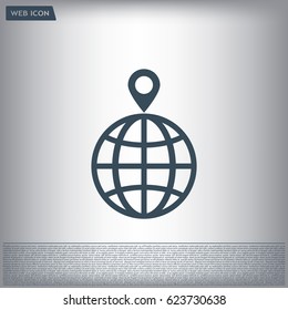 pin on globe icon