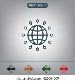 pin on globe icon
