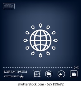 pin on globe icon