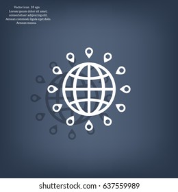 pin on globe icon