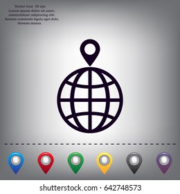 pin on globe icon
