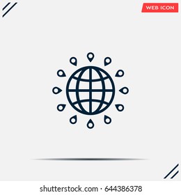 pin on globe icon