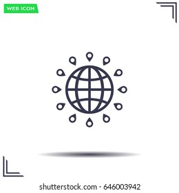 pin on globe icon