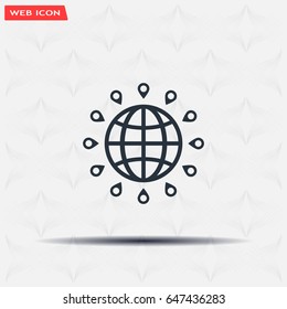 pin on globe icon