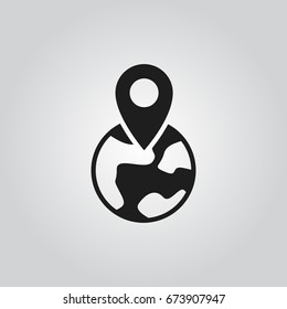 pin on globe icon