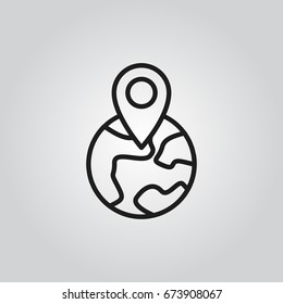 pin on globe icon