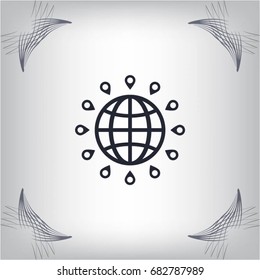 pin on globe icon