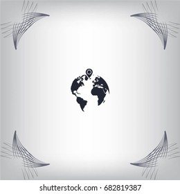 pin on globe icon