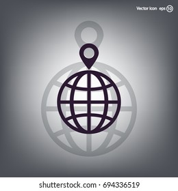 pin on globe icon