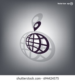 pin on globe icon