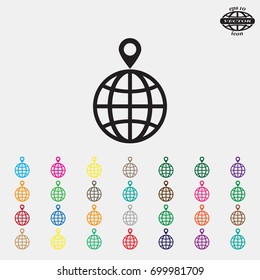 pin on globe icon