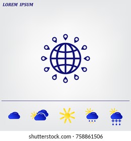 pin on globe icon