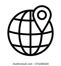 pin on globe icon. Globe earth vector icons set. world vector. editable.