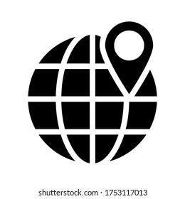 pin on globe icon. Globe earth vector icons set. world vector. editable.