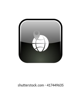 pin on globe icon vector illustration