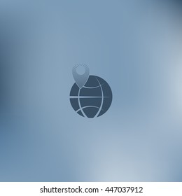 pin on globe icon vector illustration