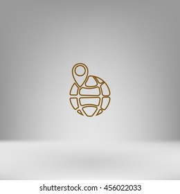 pin on globe icon vector illustration