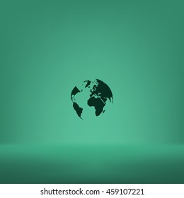pin on globe icon vector illustration