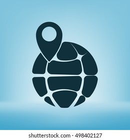 pin on globe icon vector illustration