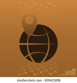 pin on globe icon vector illustration