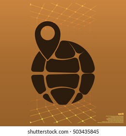 pin on globe icon vector illustration
